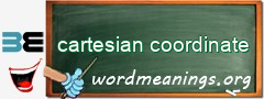 WordMeaning blackboard for cartesian coordinate